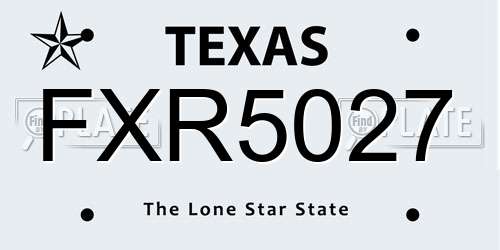 FXR5027 Texas License Plate