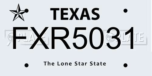 FXR5031 Texas License Plate