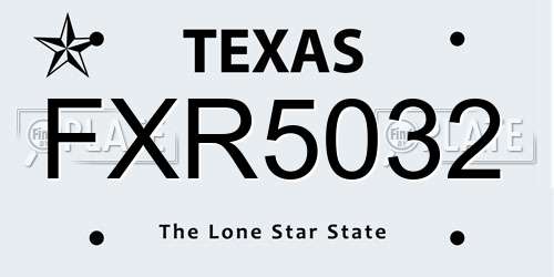 FXR5032 Texas License Plate