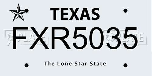 FXR5035 Texas License Plate