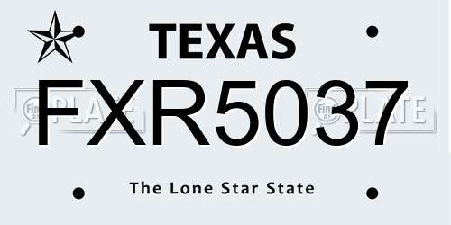 FXR5037 Texas License Plate
