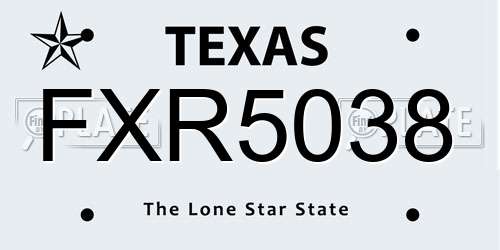 FXR5038 Texas License Plate