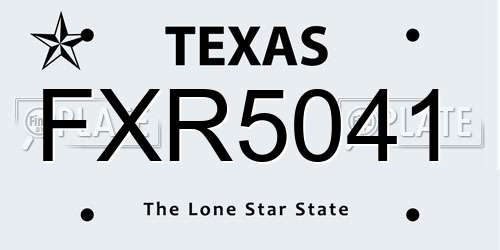 FXR5041 Texas License Plate