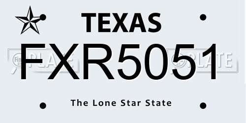 FXR5051 Texas License Plate