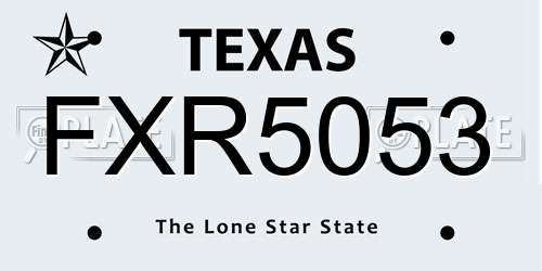 FXR5053 Texas License Plate