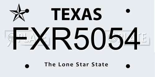 FXR5054 Texas License Plate