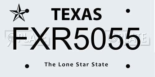 FXR5055 Texas License Plate