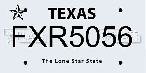 FXR5056 Texas License Plate