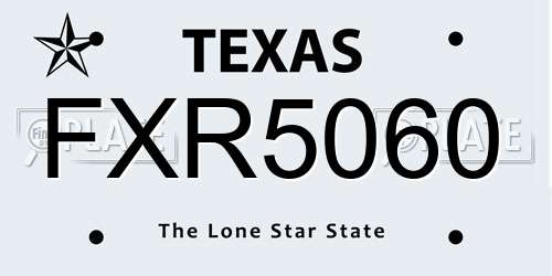FXR5060 Texas License Plate