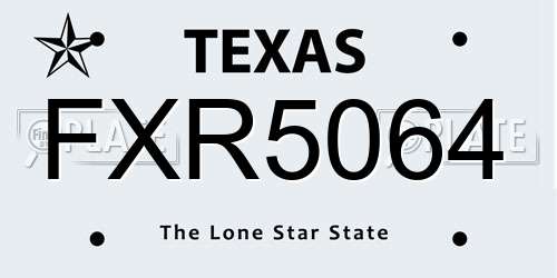 FXR5064 Texas License Plate