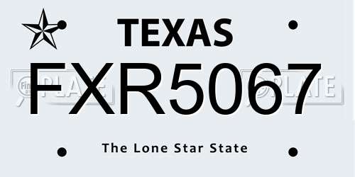 FXR5067 Texas License Plate