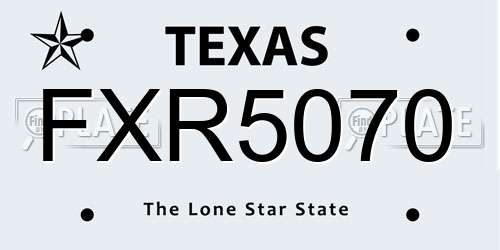 FXR5070 Texas License Plate