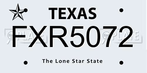 FXR5072 Texas License Plate