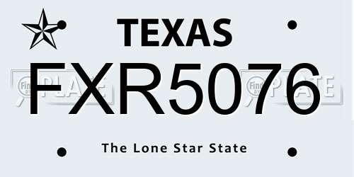 FXR5076 Texas License Plate