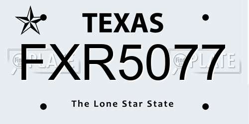 FXR5077 Texas License Plate