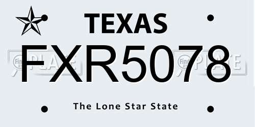 FXR5078 Texas License Plate
