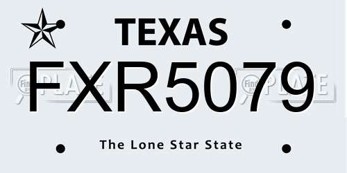 FXR5079 Texas License Plate
