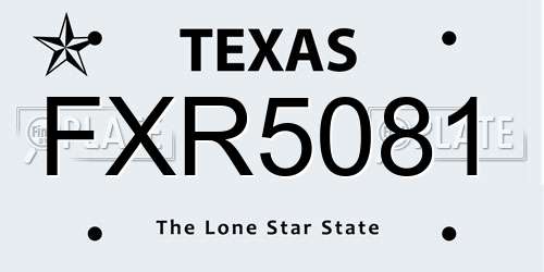 FXR5081 Texas License Plate