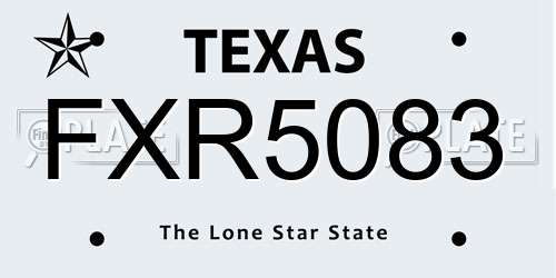 FXR5083 Texas License Plate