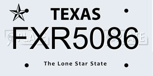FXR5086 Texas License Plate