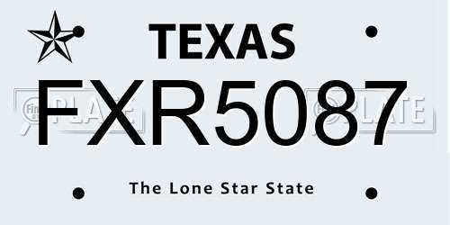 FXR5087 Texas License Plate