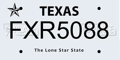 FXR5088 Texas License Plate