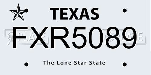 FXR5089 Texas License Plate
