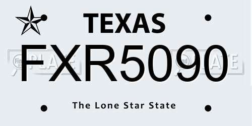 FXR5090 Texas License Plate