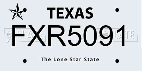 FXR5091 Texas License Plate