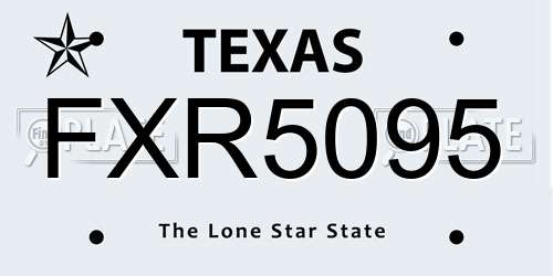 FXR5095 Texas License Plate