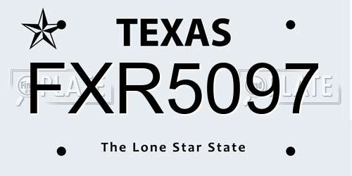 FXR5097 Texas License Plate