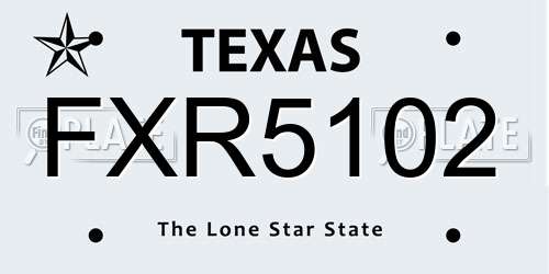 FXR5102 Texas License Plate