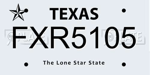 FXR5105 Texas License Plate