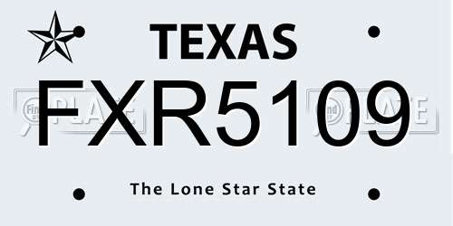 FXR5109 Texas License Plate