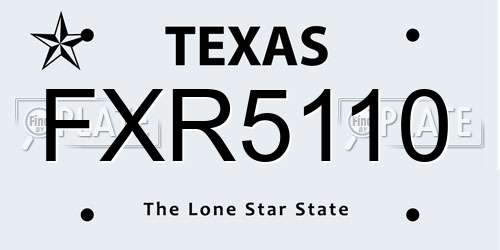 FXR5110 Texas License Plate