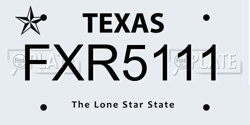 FXR5111 Texas License Plate
