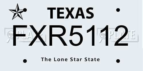 FXR5112 Texas License Plate