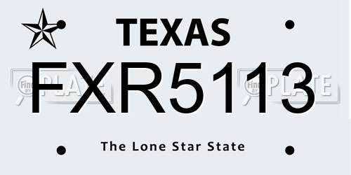 FXR5113 Texas License Plate