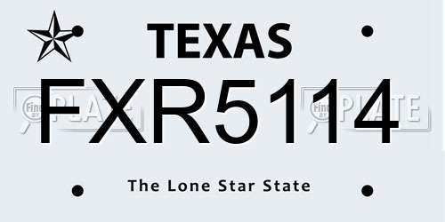 FXR5114 Texas License Plate