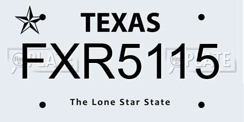 FXR5115 Texas License Plate