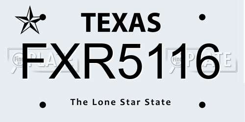 FXR5116 Texas License Plate