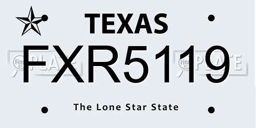 FXR5119 Texas License Plate
