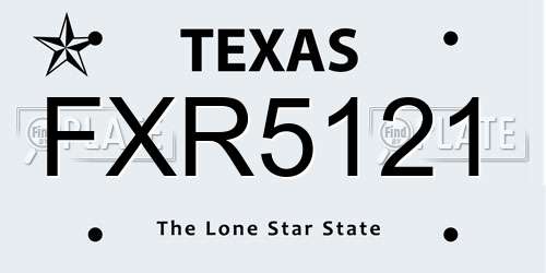 FXR5121 Texas License Plate
