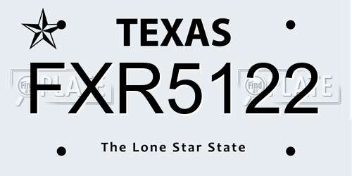 FXR5122 Texas License Plate