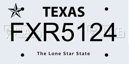 FXR5124 Texas License Plate