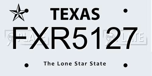 FXR5127 Texas License Plate