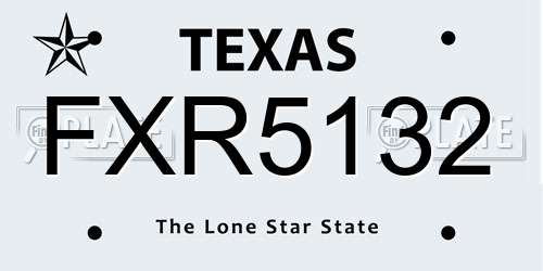 FXR5132 Texas License Plate