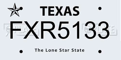 FXR5133 Texas License Plate