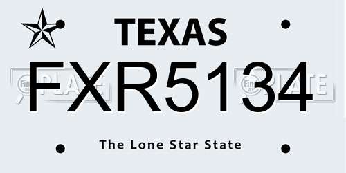 FXR5134 Texas License Plate