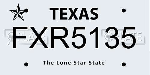 FXR5135 Texas License Plate